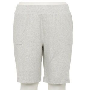 Tek Gear on the go 2X light heather gray French terry bermuda midrise